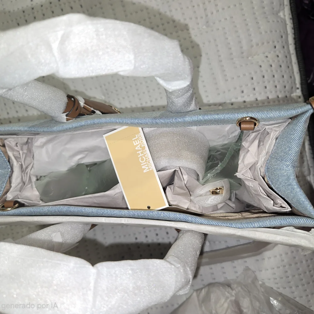 Michael Kors Light Blue Denim Mirabella Tote Bag